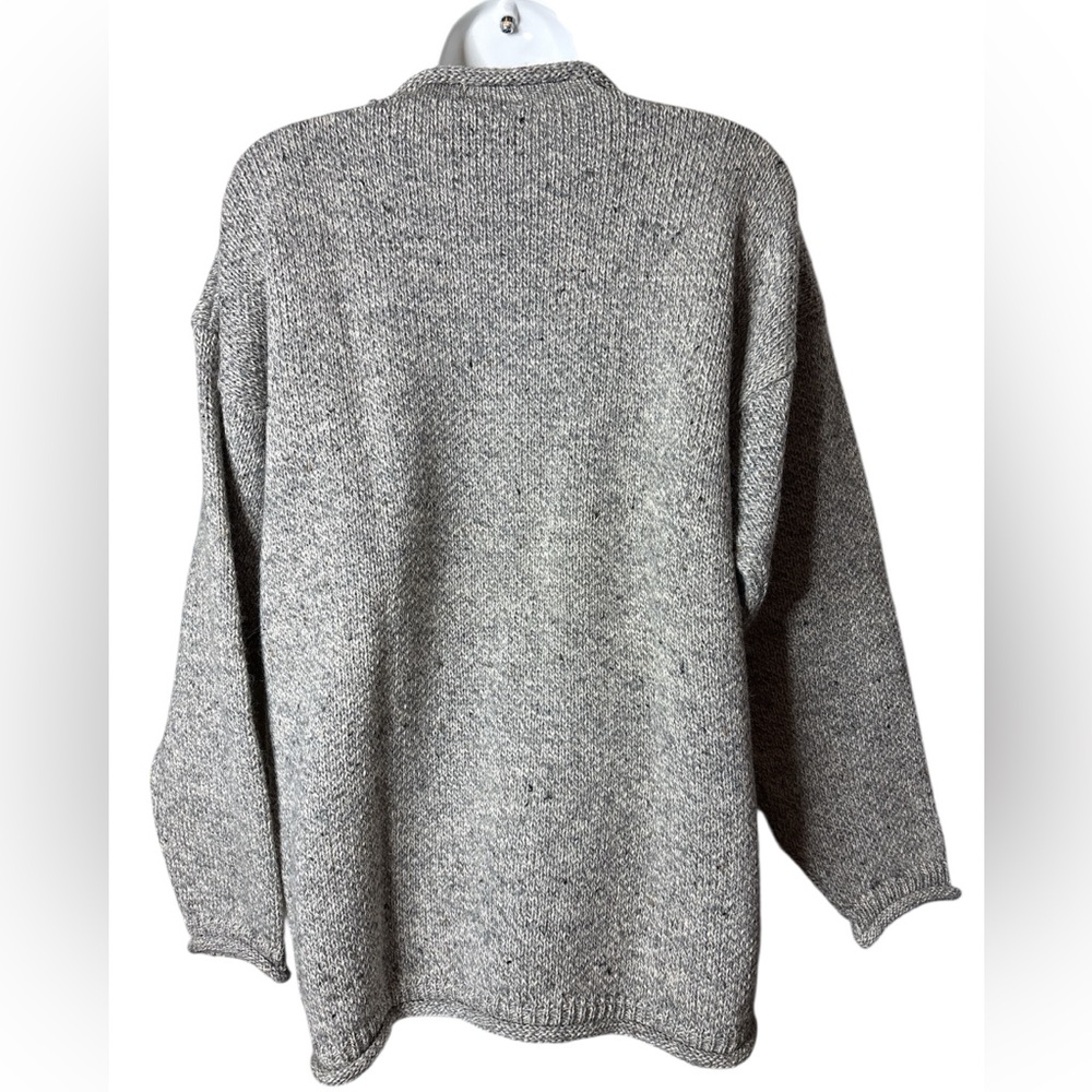 Carraig Donn Gray Speckled New Wool Knit Ireland Sweater Oversized Women’s Sz M - Picture 3 of 14